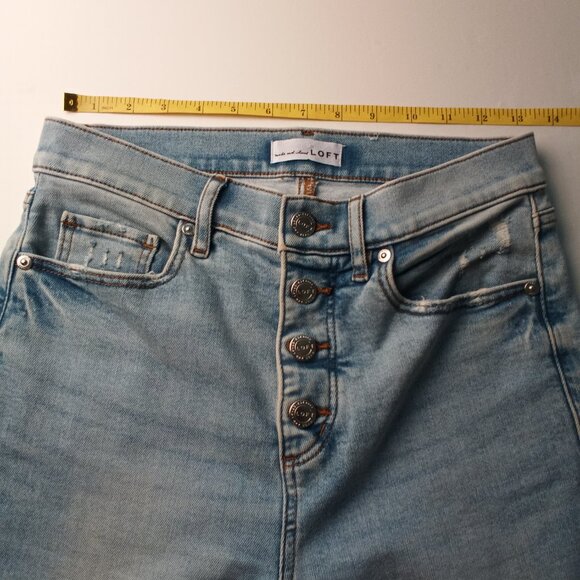 Loft High Waist Skinny Jeans Size 26/2 Buttonfly Light Wash - Picture 7 of 10
